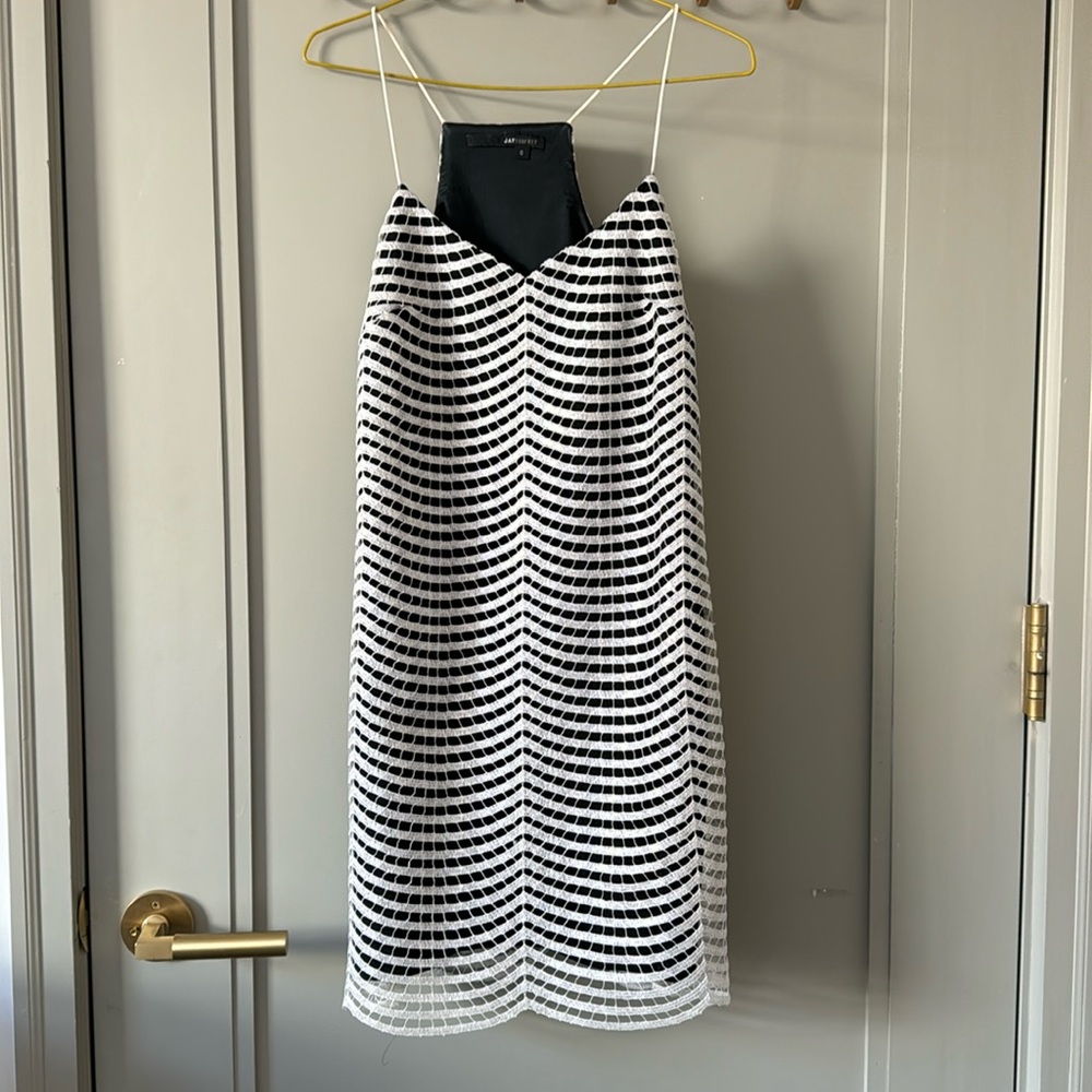Black and white sparkly cocktail dress Jay Godfrey Size 0